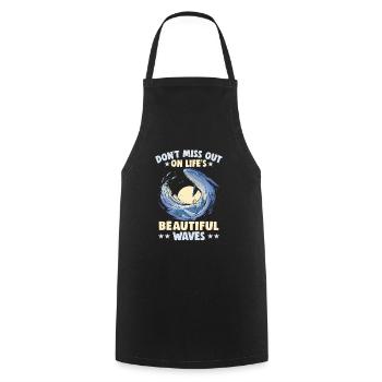 Beach holiday by the sea Design beach motif - Cooking Apron - black - Front - AI Model Male 185 dark (185cm)