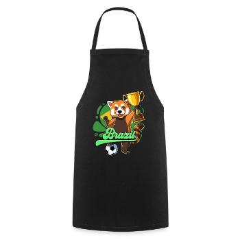 Brazil Football - Cooking Apron - black - Front - AI Model Male 185 dark (185cm)