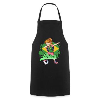 Brazil Football - Cooking Apron - black - Front - AI Model Male 185 dark (185cm)