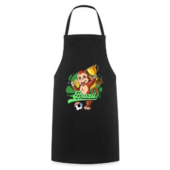 Brazil Football - Cooking Apron - black - Front - AI Model Male 185 dark (185cm)