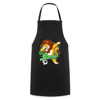Brazil Football - Cooking Apron - black - Front - AI Model Male 185 dark (185cm)
