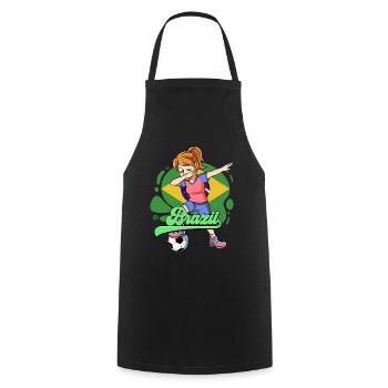 Brazil Football - Cooking Apron - black - Front - AI Model Male 185 dark (185cm)