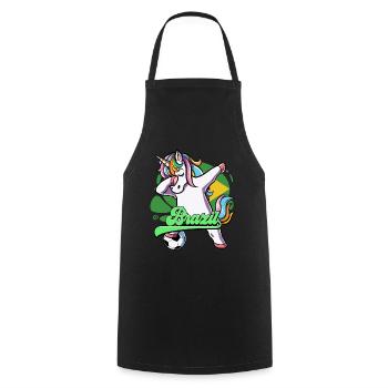 Brazil Football - Cooking Apron - black - Front - AI Model Male 185 dark (185cm)