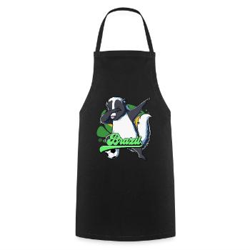 Brazil Football - Cooking Apron - black - Front - AI Model Male 185 dark (185cm)