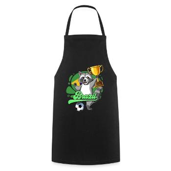 Brazil Football - Cooking Apron - black - Front - AI Model Male 185 dark (185cm)
