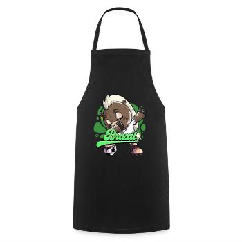 Brazil Football - Cooking Apron - black - Front - AI Model Male 185 dark (185cm)