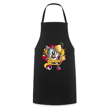 Espagne Football - Tablier de cuisine - noir - Devant - AI Model Male 185 dark (185cm)