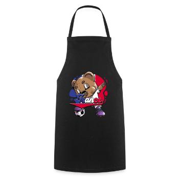 Frankreich Fußball - Kochschürze - Schwarz - Vorne - AI Model Male 185 dark (185cm)