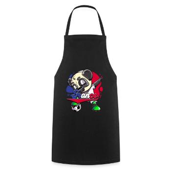 Frankreich Fußball - Kochschürze - Schwarz - Vorne - AI Model Male 185 dark (185cm)