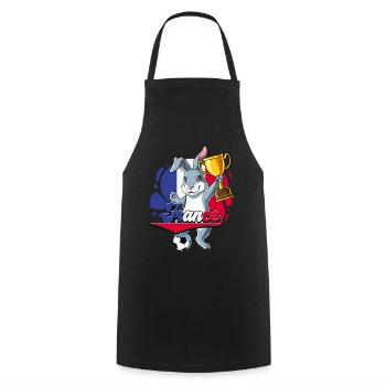 Frankreich Fußball - Kochschürze - Schwarz - Vorne - AI Model Male 185 dark (185cm)