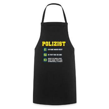 Polizist Polizei - Kochschürze - Schwarz - Vorne - AI Model Male 185 dark (185cm)