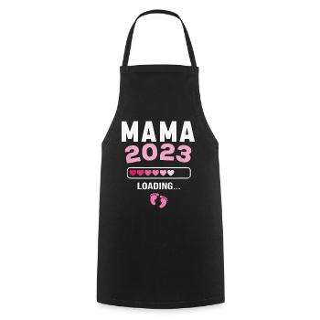 La future maman 2023 annonce sa grossesse - Tablier de cuisine - noir - Devant - AI Model Male 185 dark (185cm)