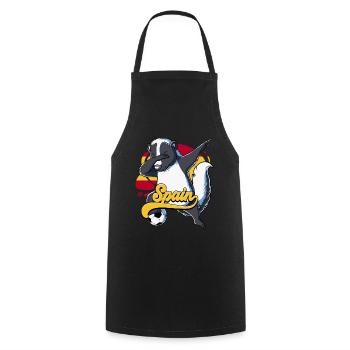 Spanien Fußball - Kochschürze - Schwarz - Vorne - AI Model Male 185 dark (185cm)