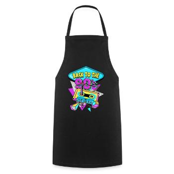Retour des années 90 aux années 90 - Tablier de cuisine - noir - Devant - AI Model Male 185 dark (185cm)