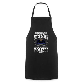 Polizist Polizei Rente Pension - Kochschürze - Schwarz - Vorne - AI Model Male 185 dark (185cm)