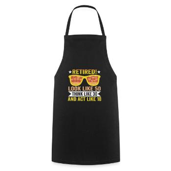 Retirement Gift idea Pension Work colleague - Cooking Apron - black - Front - AI Model Male 185 dark (185cm)