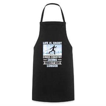 Skieurs de fond biathlon de fond - Tablier de cuisine - noir - Devant - AI Model Male 185 dark (185cm)