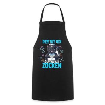 Zocken Gaming Der Tut Nix Der Will Nur Zocken - Kochschürze - Schwarz - Vorne - AI Model Male 185 dark (185cm)