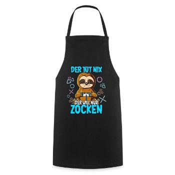 Zocken Gaming Der Tut Nix Der Will Nur Zocken - Kochschürze - Schwarz - Vorne - AI Model Male 185 dark (185cm)
