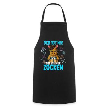Zocken Gaming Der Tut Nix Der Will Nur Zocken - Kochschürze - Schwarz - Vorne - AI Model Male 185 dark (185cm)