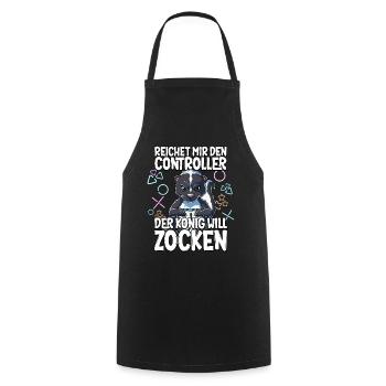 Videospiel Gaming Stinktier Zocken - Kochschürze - Schwarz - Vorne - AI Model Male 185 dark (185cm)