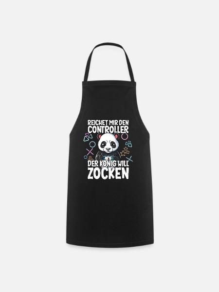 Videospiel Gaming Panda Zocken - Kochschürze - Schwarz