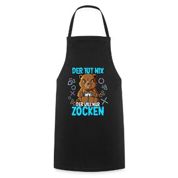 Zocken Gaming Der Tut Nix Der Will Nur Zocken - Kochschürze - Schwarz - Vorne - AI Model Male 185 dark (185cm)