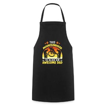 Mountain biker Father's Day Downhiller E biker - Cooking Apron - black - Front - AI Model Male 185 dark (185cm)