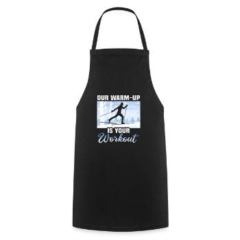 Skieurs de fond biathlon de fond - Tablier de cuisine - noir - Devant - AI Model Male 185 dark (185cm)