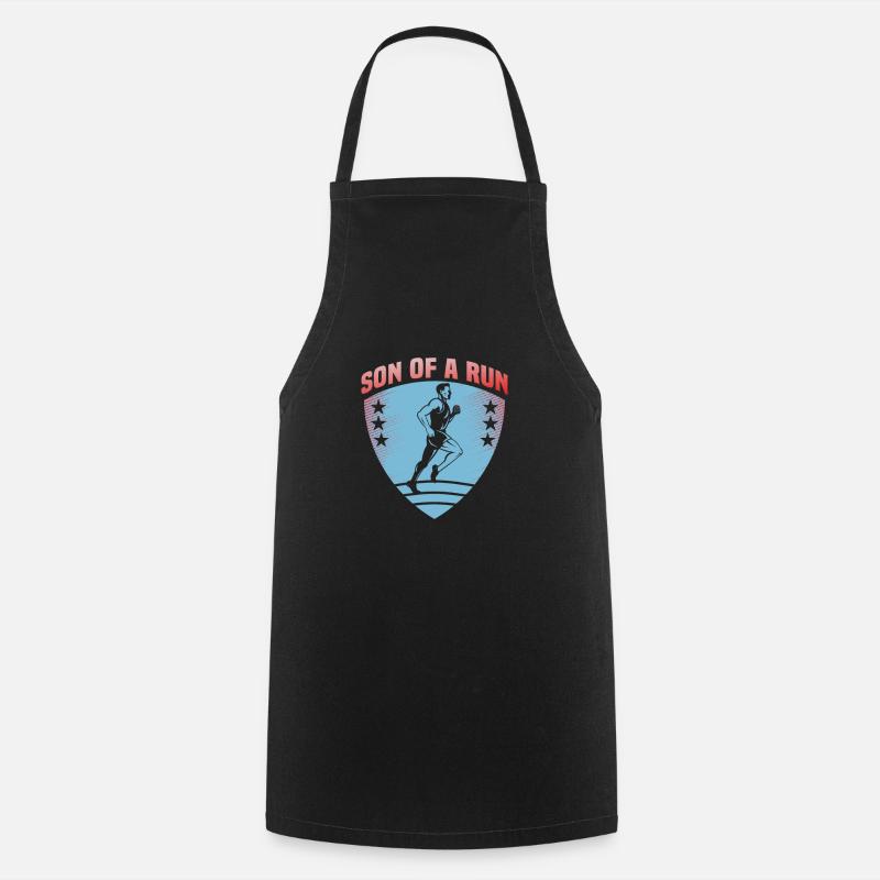 Running Marathon Runner Running - Cooking Apron - black