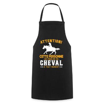 Cette Personne Risque Parler De Cheval Tout Moment - Tablier de cuisine - noir - Devant - AI Model Male 185 dark (185cm)