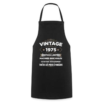 Vintage 1975 Edition Limitée - Tablier de cuisine - noir - Devant - AI Model Male 185 dark (185cm)