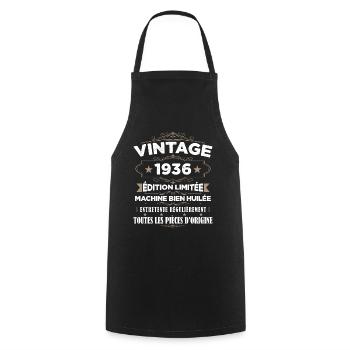 Vintage 1936 Edition Limitée - Tablier de cuisine - noir - Devant - AI Model Male 185 dark (185cm)