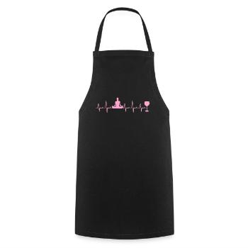 Yoga - Cooking Apron - black - Front - AI Model Male 185 dark (185cm)