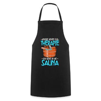 Sauna - Kochschürze - Schwarz - Vorne - AI Model Male 185 dark (185cm)