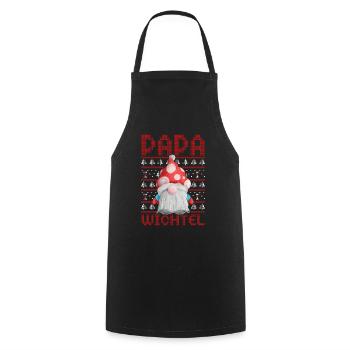 Papa Wichtel Weihnachten - Kochschürze - Schwarz - Vorne - AI Model Male 185 dark (185cm)