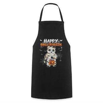 Halloween Panda Mumie - Kochschürze - Schwarz - Vorne - AI Model Male 185 dark (185cm)
