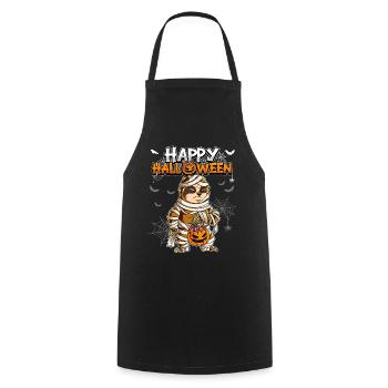 Halloween Faultier Mumie - Kochschürze - Schwarz - Vorne - AI Model Male 185 dark (185cm)