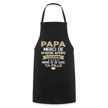 Homme Papa Fête Des Père Humour Cadeau Papa - Tablier de cuisine - noir - Devant - AI Model Male 185 dark (185cm)