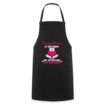 Nurse Trauma Queen Nurse - Cooking Apron - black - Front - AI Model Male 185 dark (185cm)