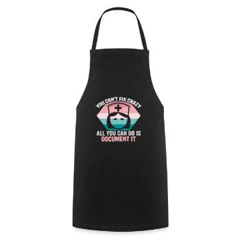 Infirmière Vous ne pouvez pas réparer une infirmière folle - Tablier de cuisine - noir - Devant - AI Model Male 185 dark (185cm)