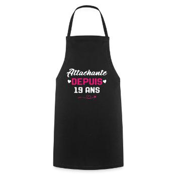 Femme Cadeau Anniversaire 19 ans Fille Humour - Tablier de cuisine - noir - Devant - AI Model Male 185 dark (185cm)