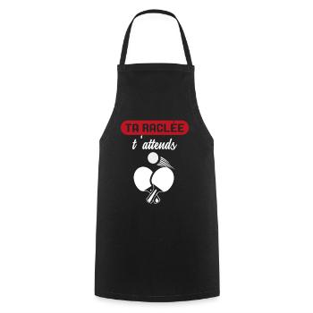Ta Raclée T'Attends Ping-Pong Pongiste - Tablier de cuisine - noir - Devant - AI Model Male 185 dark (185cm)