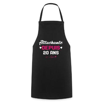 Femme Cadeau Anniversaire 20 ans Fille Humour - Tablier de cuisine - noir - Devant - AI Model Male 185 dark (185cm)