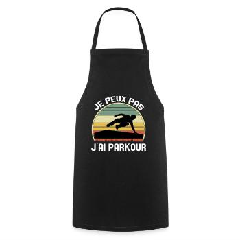 Je Peux Pas J'ai Parkour - Tablier de cuisine - noir - Devant - AI Model Male 185 dark (185cm)