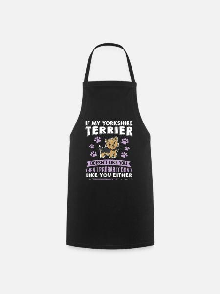 Chiens disant Yorkshire Terrier Design - Tablier de cuisine - noir