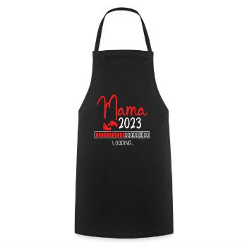 Werdende Mama 2023 Loading - Kochschürze - Schwarz - Vorne - AI Model Male 185 dark (185cm)