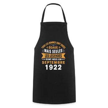 Les Légendes Sont Nées En Septembre 1922 Cadeau - Tablier de cuisine - noir - Devant - AI Model Male 185 dark (185cm)