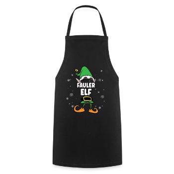 Fauler Elf Partnerlook Weihnachten - Kochschürze - Schwarz - Vorne - AI Model Male 185 dark (185cm)