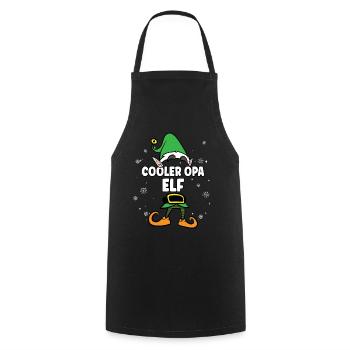 Cooler Opa Elf Partnerlook Weihnachten - Kochschürze - Schwarz - Vorne - AI Model Male 185 dark (185cm)